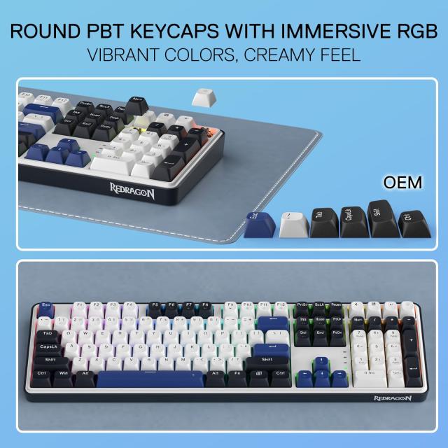 Redragon K689 有線ガスケット RGB ゲーミングキーボード 108キー メカニカルキーボード ホットスワップ対応ソケット 3層ノイズ減衰 ミッ_5