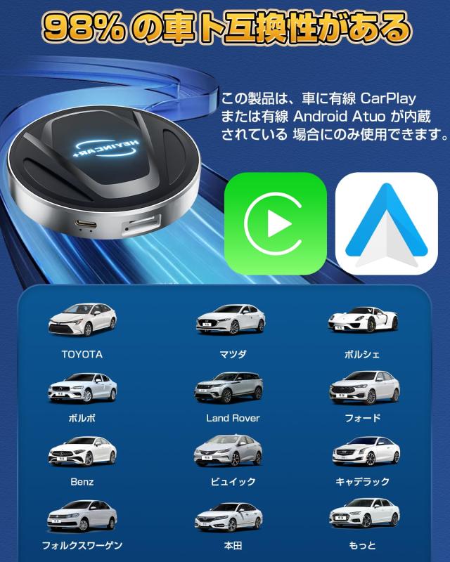 時代を開く 業界最新傑作】 HEYINCAR+ CarPlay AI Box Android