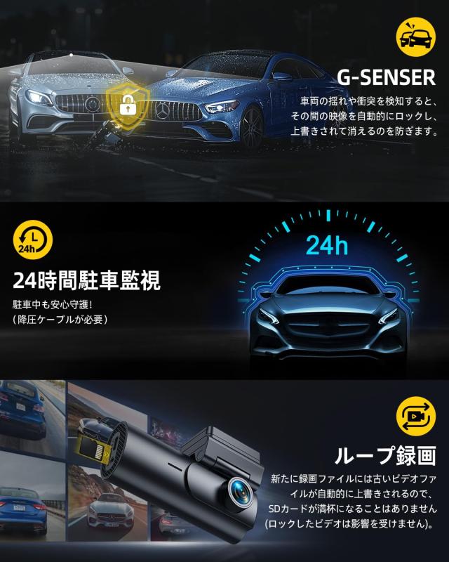 GKU 新版ドライブレコーダー 前後カメラ 【4K・1.5”インチ液晶】 GPS 【5GWIFI】 スマホん連携 小型ドラレコ 前後4k+1080p ドライブレコ_5