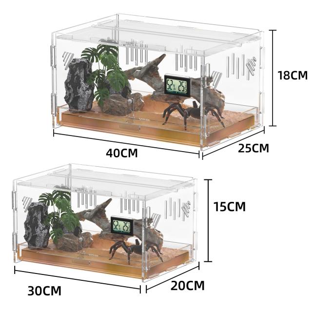 トカゲ ケージ 爬虫類 ケージ 爬虫類 飼育ケース 温度湿度計付き