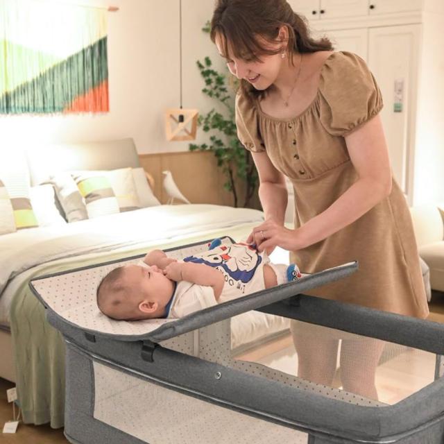 ベビーベッド 添い寝 おむつ台付きベビーベッド 乳児用ベッド ベビー