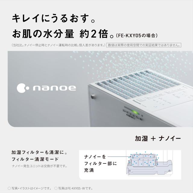 パナソニック 加湿器 気化式 ナノイー搭載 ~19畳 ミスティホワイト FE-KXY07-W_4