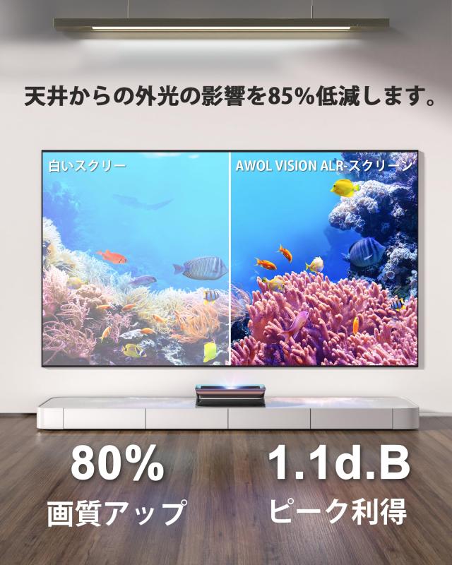 AWOL VISION プロジェクター スクリーン 120インチ 16:9 壁掛け式 昼光