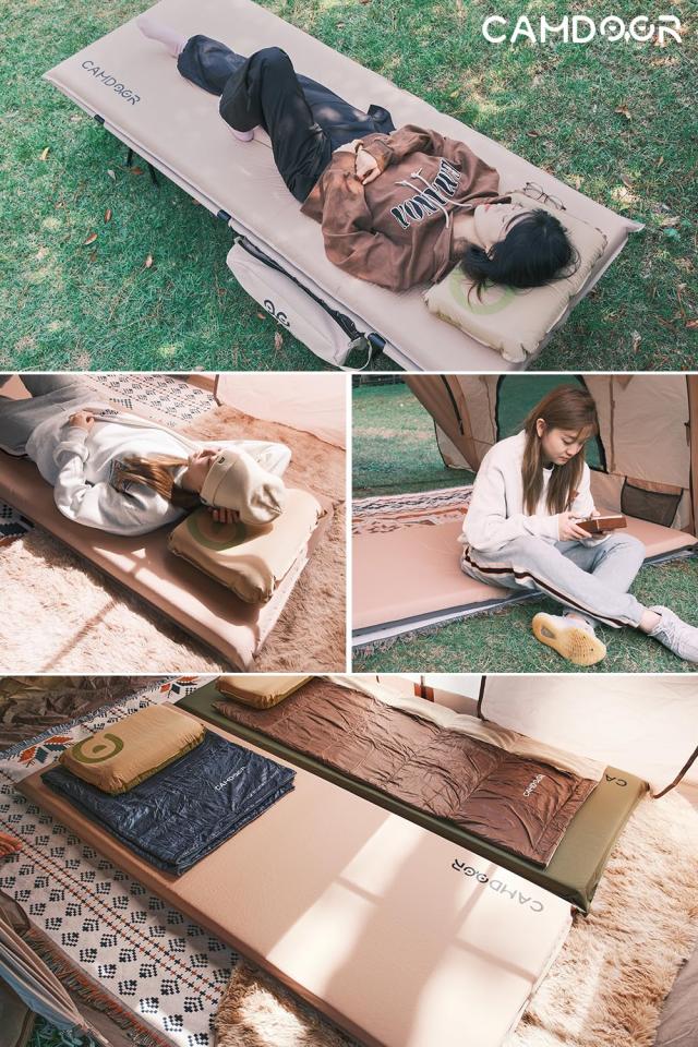 CAMDOOR 難民キャンプ つや消し 大気圏つや消し 朦々たる 10糎/8糎【30秒自動小銃ふくれ上がる・超広幅82糎】R値 6.8 インフレーターマット 車中泊 つや消し インフ