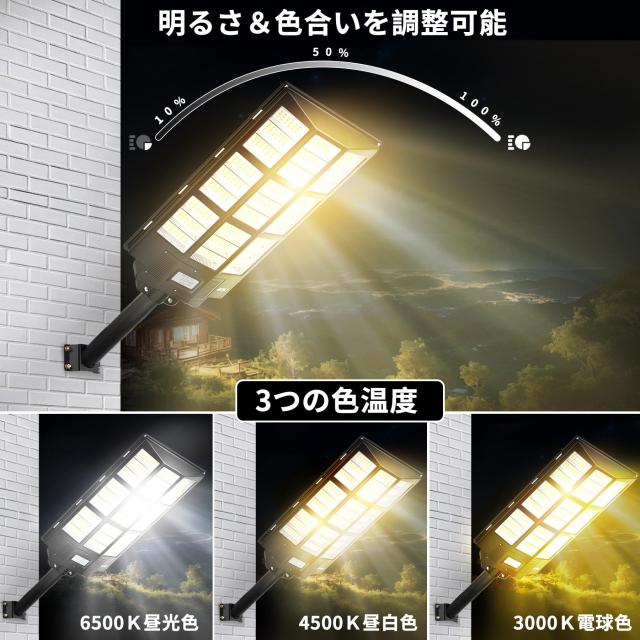 大型照明 JAYNLT 街灯 ソーラー 屋外 3色 JA-7200W 680000LM 高輝度 センサーライト 屋外 ソーラー 人感センサー 三つ照明モード ソーラ_1