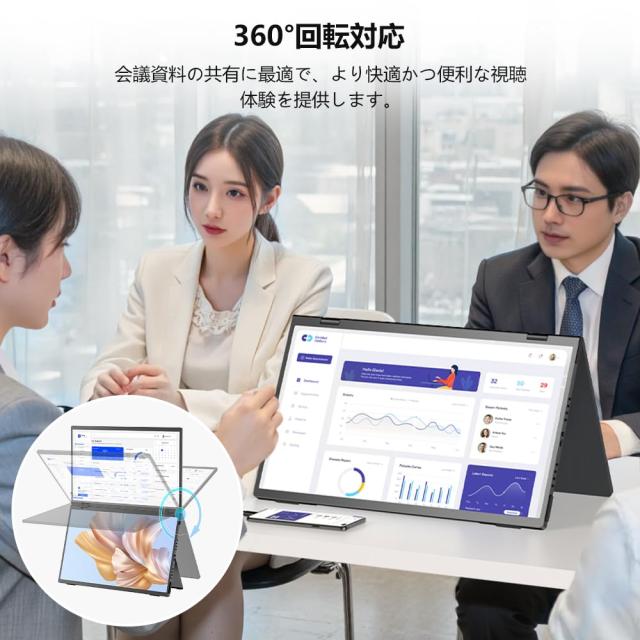 UPERFECT デュアル モバイルモニター 15.6インチ ドライバー不要 2画面