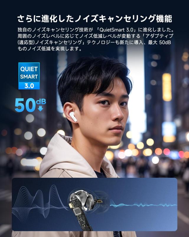 【VGP 2025 金賞】EarFun Air Pro 4 ワイヤレスイヤホン Bluetooth 5.4/50dBアダプティブ式 ハイブリッドANC/最先端チップ「QCC3091」apt_2