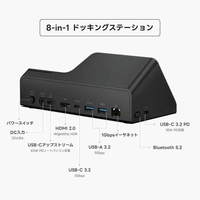 HiDock H1E 多機能 8-in-1 ドッキングステーション AIボイスレコーダー マイクスピーカー付き ワンタッチ録音 双方向ノイズキャンセリン_1