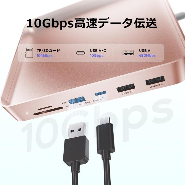 PULWTOP 7 in 1 USB C ハブ iMac 24インチ 2021/2023専用 iMac M1/M3 アクセサリー USB Hub ハブ M.2 NVMe SSDスロット搭載 (SSD含まない_3