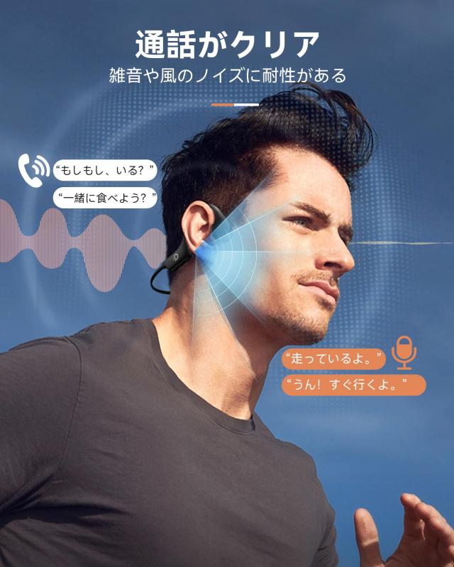 DEMICEA オープンイヤーヘッドホン、骨伝導イヤホン、内蔵32GB MP3、マイク付き、IP68防水＆防汗、8時間再生、ワイヤレス Bluetooth 5.3、_7