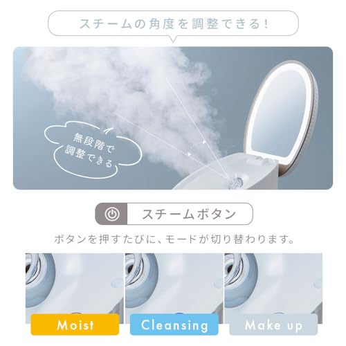 【クレンジングタオルセット】アイリスオーヤマ フェイススチーマー 3モード搭載 ライト3種類 大容量タンク ミラー付 お手入れ簡単 黒ず クレンジングタオルセット】アイリスオーヤマ フェイススチーマー 3