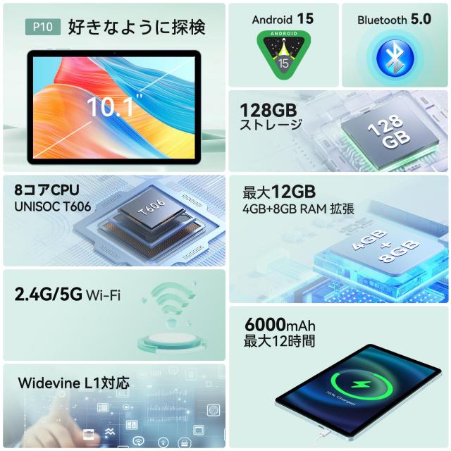 【新品未開封】android14 タブレット 10インチ2024最新 wi-fi Amazon.co.jp: Android 14 タブレット 2024新登場タブレット 10