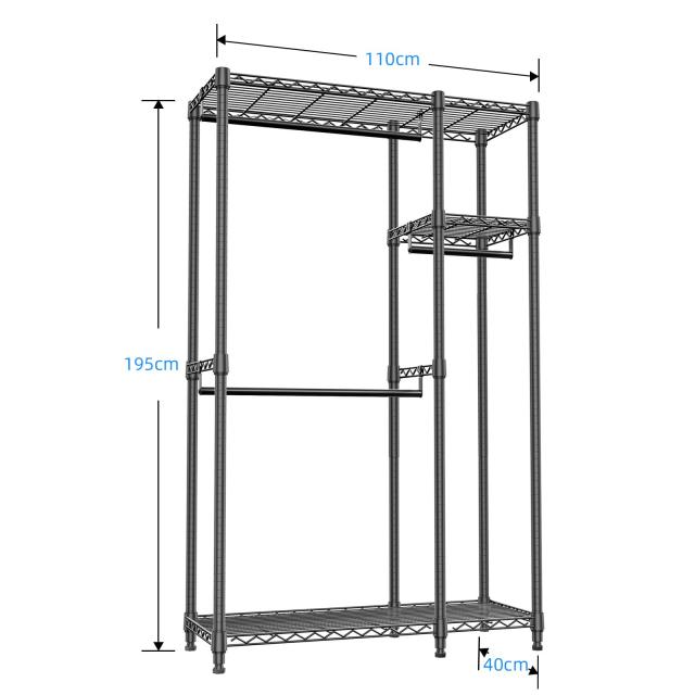 IZEUK ハンガーラック スリム 棚付き 2つの組み合わせ 耐久性 頑丈  