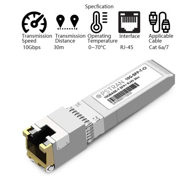 OPSTRAN 10GBASE-T SFP+ RJ45 銅製 トランシーバーモジュール 用HPE Aruba JL563Aと互換性あり 10Gbps 30m Cat6a/Cat7_1