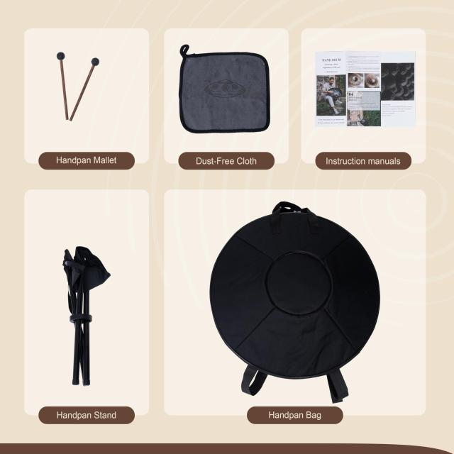 Sarospan ハンドパン ドラム - 22インチ 12音 D Kurd 440Hz - 手作り