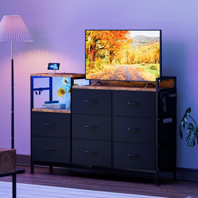 IKIFLY チェスト収納 タンス 棚付き 箪笥 リビング収納 箪笥 ワイド  