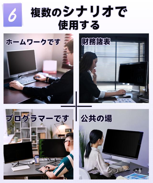 IPROKKO 31.5インチ(16:9)PCモニター用のぞき見防止フィルター パソコン 覗き見防止 液晶保護フィルム ブルーライトカット 反射防止 取り_5