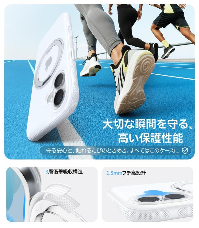 TORRAS iPhone 16 用 ケース カメラコントロールボタン付き【カチカチ・多機能360度回転スタンド】 縦横両対応 マグネット搭載 MagSafe対_4