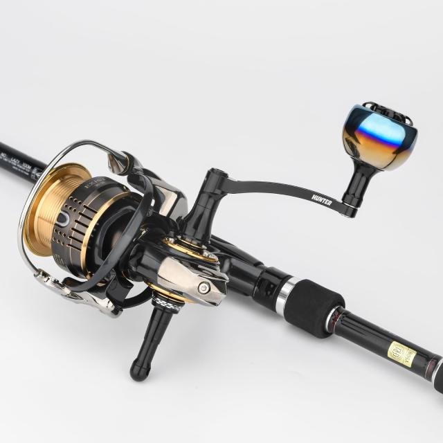ゴメクサス ハンドル 70mm シマノ ダイワ スピニングリール用 一体構造 超々ジュラルミン製 チタンパワーノブ付き_1