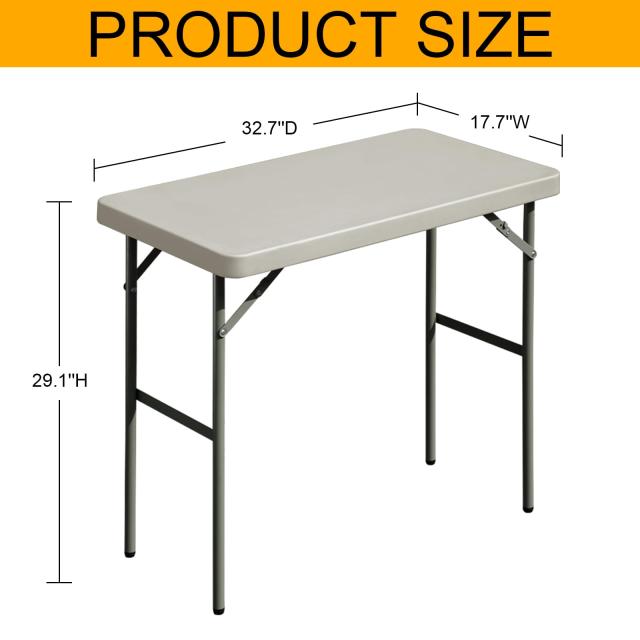 FROASISPRO 折りたたみテーブル 83cm 長方形 HDPE製 耐久性と安定性に ポータブルイベントテーブル アウトドア・キャンプ・屋内外兼用 軽_2
