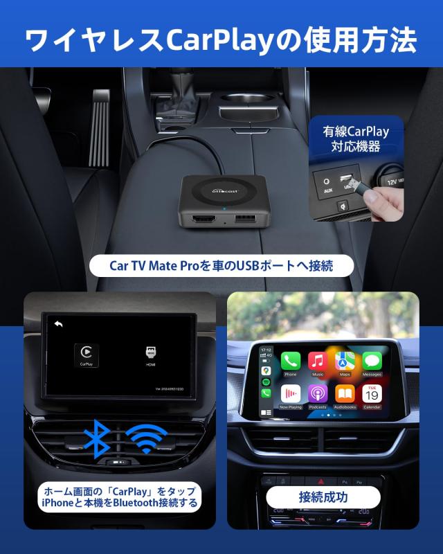 オットキャストCar TV Mate Pro 【1m Type C to HDMIケーブル付属