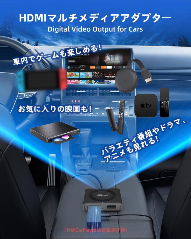 オットキャストCar TV Mate Pro 【1m Type C to HDMIケーブル付属