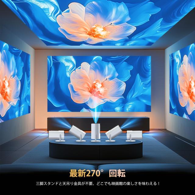 プロジェクター小型 【令和6年11月新登場！明るさプラス＆270°回転