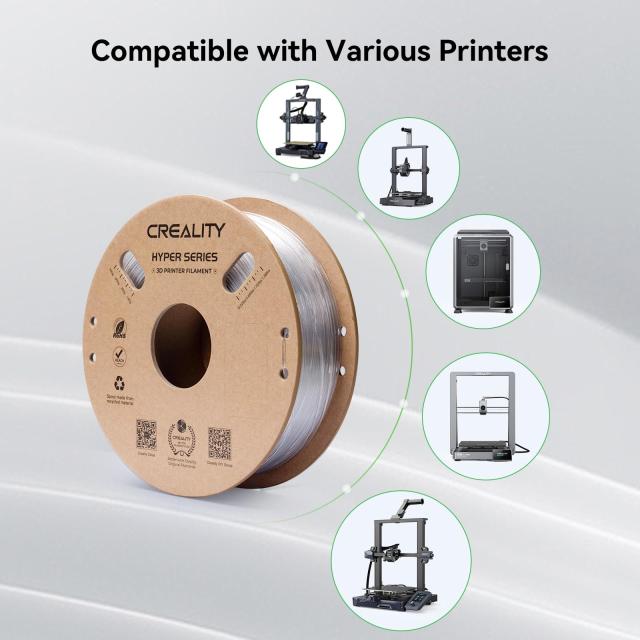 Creality Hyper PETG フィラメント バンドル 4KG ブラック ＆ ホワイト 3D プリンター フィラメント 高速 30-600mm/s 用に設計 1kg (2.2lb
