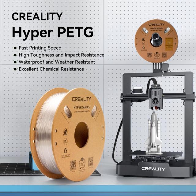 Creality Hyper PETG フィラメント バンドル 4KG ブラック ＆ ホワイト 3D プリンター フィラメント 高速 30-600mm/s 用に設計 1kg (2.2lb