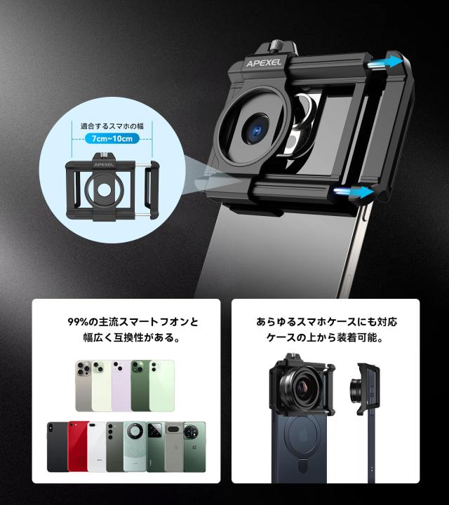 2024年新版】 APEXEL スマホマクロレンズ 10-20倍ズームマクロレンズ