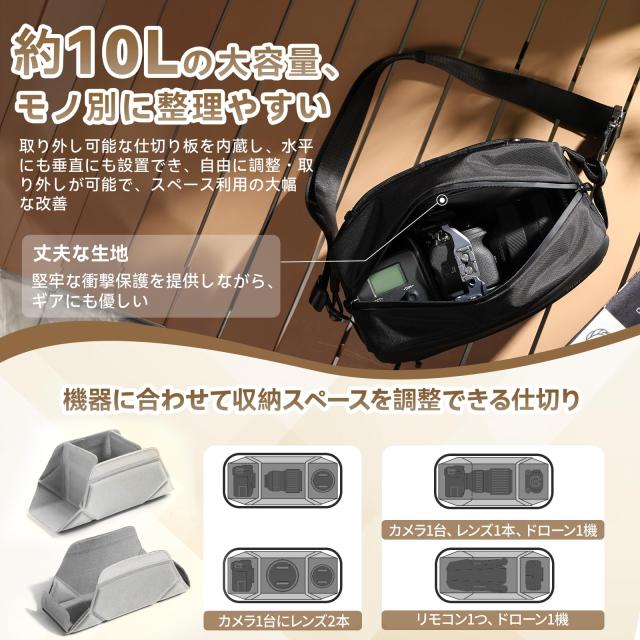 Ulanzi カメラバッグ ショルダーバッグ 撥水加工 ガジェットポーチ