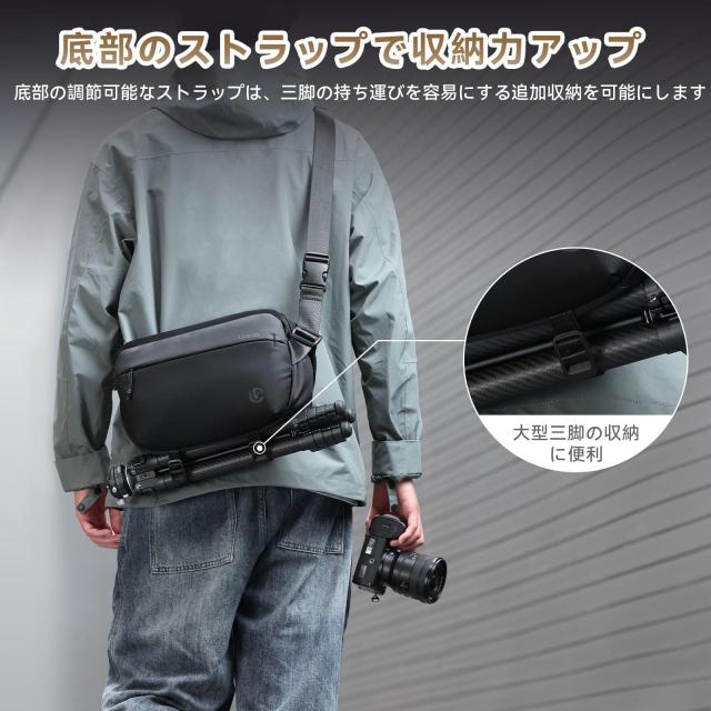 Ulanzi カメラバッグ ショルダーバッグ 撥水加工 ガジェットポーチ 斜め掛け デジタル収納袋 仕切り調整 PC周辺小物用 モバイル収納ケー Ulanzi カメラバッグ ショルダーバッグ 撥水加工 ガジェットポーチ