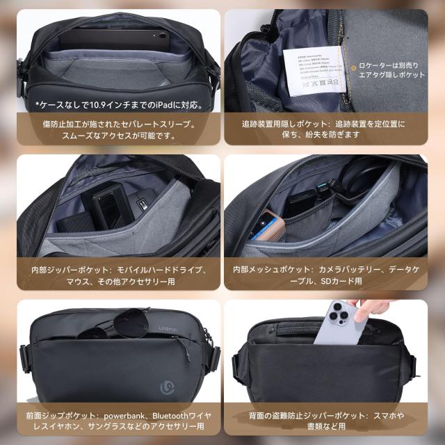 撥水加工のショルダータイプカメラバッグ サイドアクセス付き Ulanzi カメラバッグ ショルダーバッグ 撥水加工 ガジェットポーチ