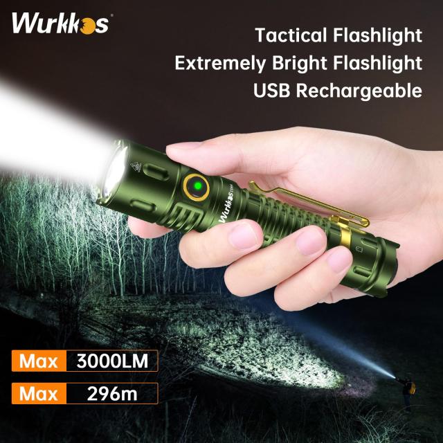 Wurkkos TD04 懐中電灯 ledライト強力3000ルーメンタクティカル 懐中