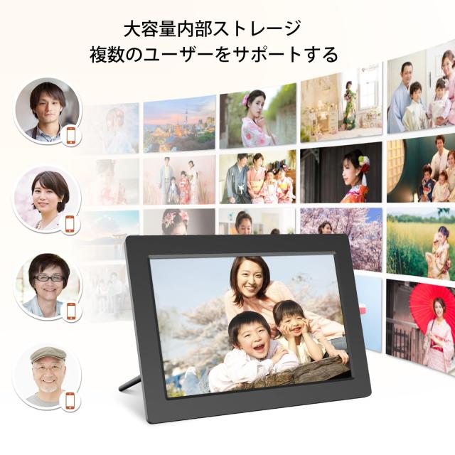 FrameoデジタルフォトフレームWiFi、10.1インチ1920*1200FHD IPSタッチスクリーン、スライドショー、自動回転、写真＆ビデオ用デジタルフ_8