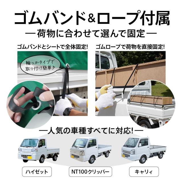 Webirth 荷台シート 輪っかタイプのゴムバンドと荷物固定用ロープつき 軽トラック用と2tトラック用から選べる (ブラック3.6m×2.4m 2tト Webirth 荷台シート 輪っかタイプのゴムバンドと荷物固定用ロープつき 軽トラック用と2tトラック用から選べる (ブラック3.6m×2.4m 2tト