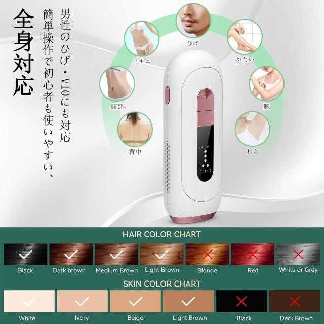 IPL光 脱毛器 VIO対応 Tusuny 家庭用 だつもうき 脱毛器 メンズ