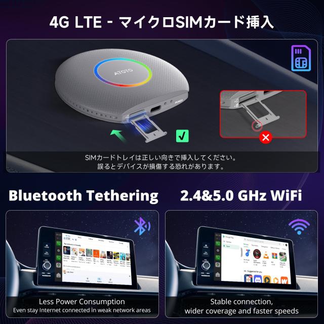 CB6 Ai Box CarPlay ワイヤレス aiボックス 車、2025年のアップグレード版カープレイ ワイヤレス、 プラグアンドプレイ、カーテレビメイ_3