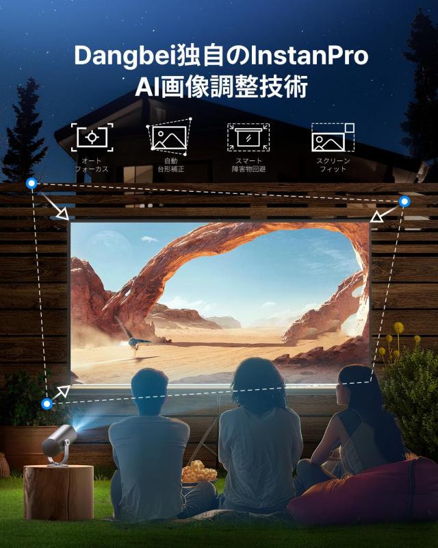 Dangbei Freedo モバイルプロジェクター450ISOルーメン Netflix公認 GTV搭載 1080P バッテリー内蔵 2.5時間映画鑑賞 USB-C PD65W高速充電_4