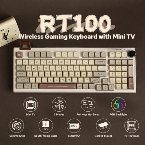 EPOMAKER RT100ワイヤレスメカニカルキーボード ディスプレイ EPOMAKER RT100ワイヤレスメカニカルキーボード ディスプレイ