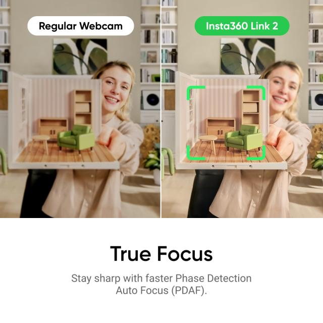 Insta360 Link 2 - Windows/Mac 用 PTZ 4K ウェブカメラ、1/2 インチ センサー、AI トラッキング、HDR、AI ノイズキャンセリング マイク_5