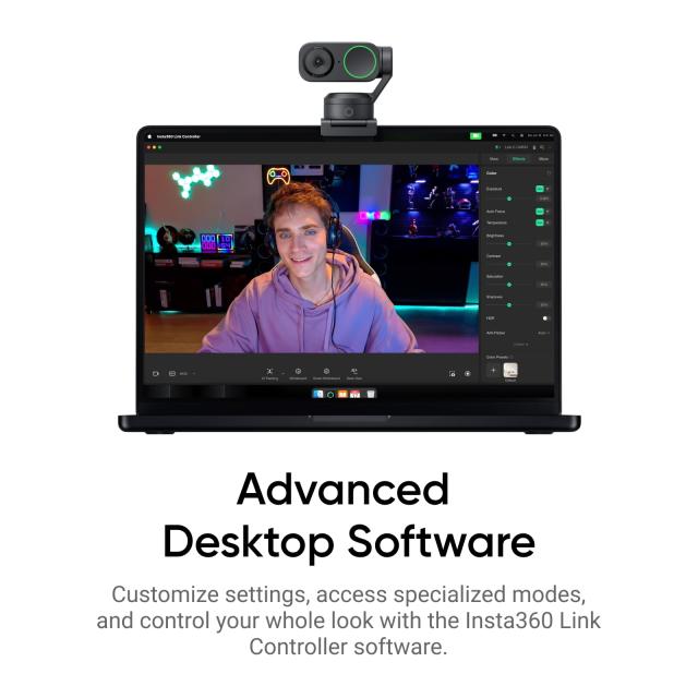 Insta360 Link 2 - Windows/Mac 用 PTZ 4K ウェブカメラ、1/2 インチ センサー、AI トラッキング、HDR、AI ノイズキャンセリング マイク_7