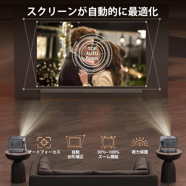 135°回転・電動フォーカス】500 ANSIルーメンスタンド一体型 天井投影