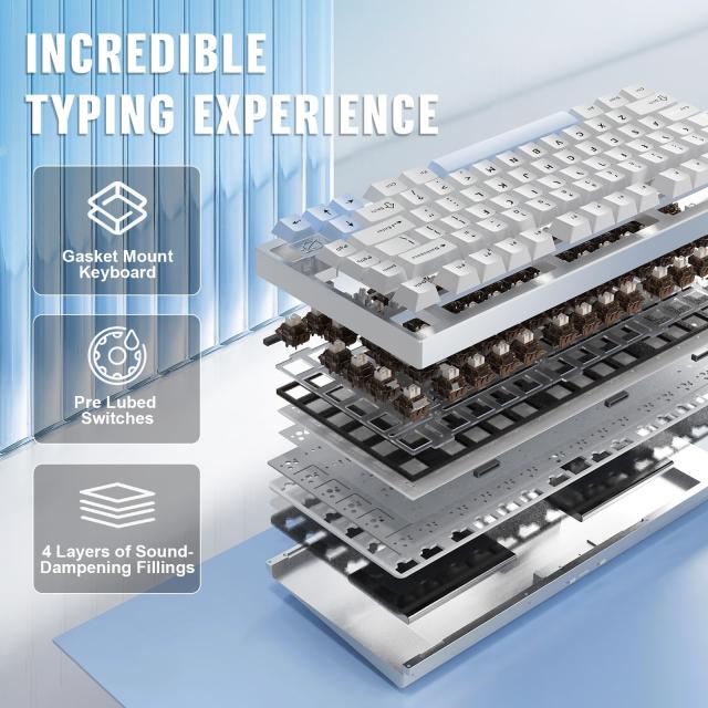 YUNZII AL75 PRO 80キー ゲーミングキーボード メカニカルキーボード