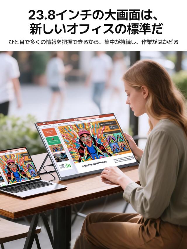 Newsoul モバイルモニター 23.8インチ モバイルディスプレイ 100HZ