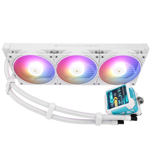 THERMALRIGHT FW PRO 360 ARGBホワイトCPU AIOクーラー、320 * 320解像度のIPS液晶画面、AM5＆Intel 1700/1851用、高性能360スペック水冷2_1