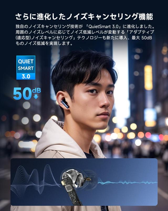 【VGP 2025 金賞】EarFun Air Pro 4 ワイヤレスイヤホン Bluetooth 5.4/50dBアダプティブ式 ハイブリッドANC/最先端チップ「QCC3091」apt_2