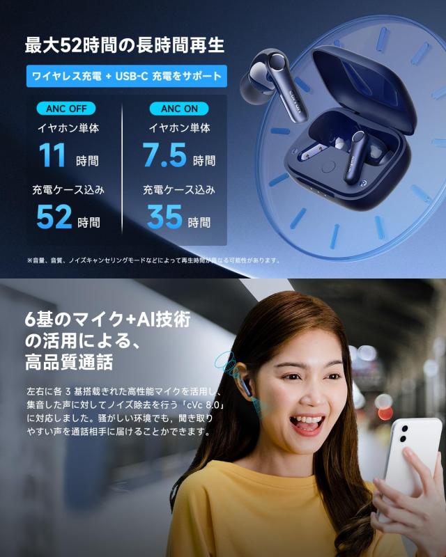 【VGP 2025 金賞】EarFun Air Pro 4 ワイヤレスイヤホン Bluetooth 5.4/50dBアダプティブ式 ハイブリッドANC/最先端チップ「QCC3091」apt_5