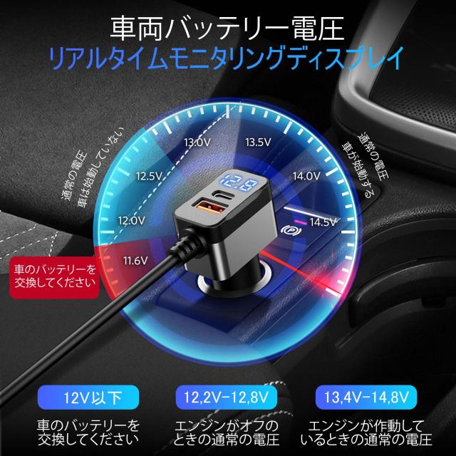 BESTEK シガーソケット 180W 3連 車 USB 増設 カーチャージャ 車載充電 