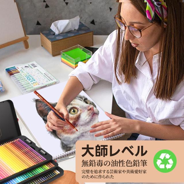 Marco 240色油性色鉛筆 柔らかい芯 多色 スケッチ鉛筆セット 100色
